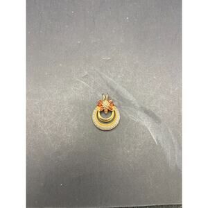 Ross Simon Sterling Silver 925 GP Diamond Accent & Ruby Floral Pendant